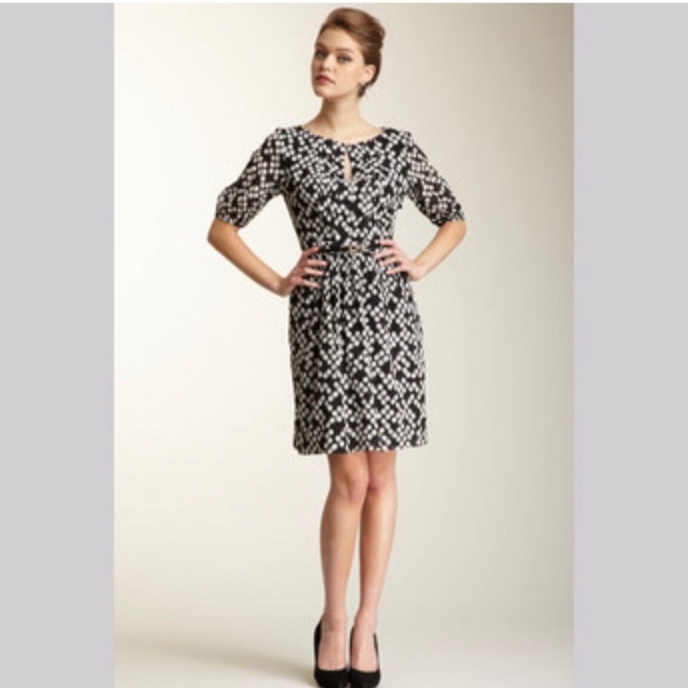 Trina Turk Black and White Midi Dress